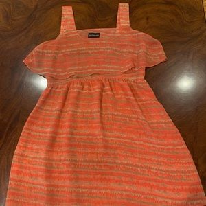 Mix of orange and pink mini dress